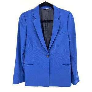 PAUL SMITH Blue 1 Button 100% Wool Blazer Jacket Size 38 EUR 8 US